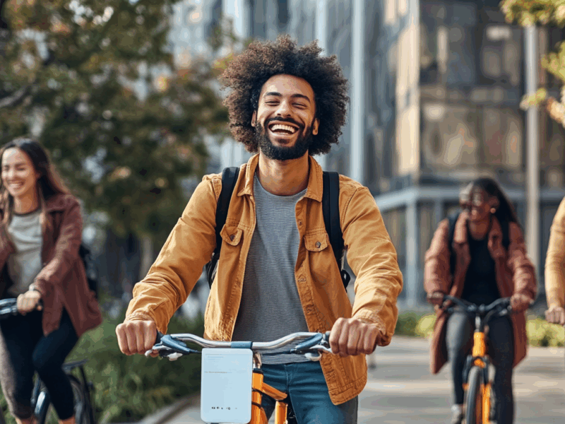 Équipe entreprise participante challenge sport solidaire connecté avec smartphone tracking activités