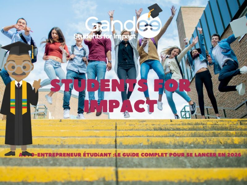 Étudiants souriants, guide auto-entrepreneur étudiant 2026 - Students for Impact - job étudiant - Gandee