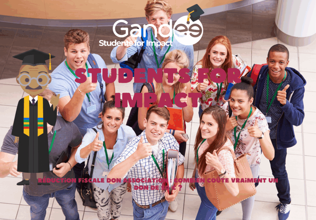 Illustration étudiants pour reçu fiscal - guide réduction fiscale don association