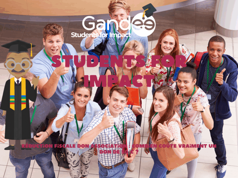 Illustration étudiants pour reçu fiscal - guide réduction fiscale don association