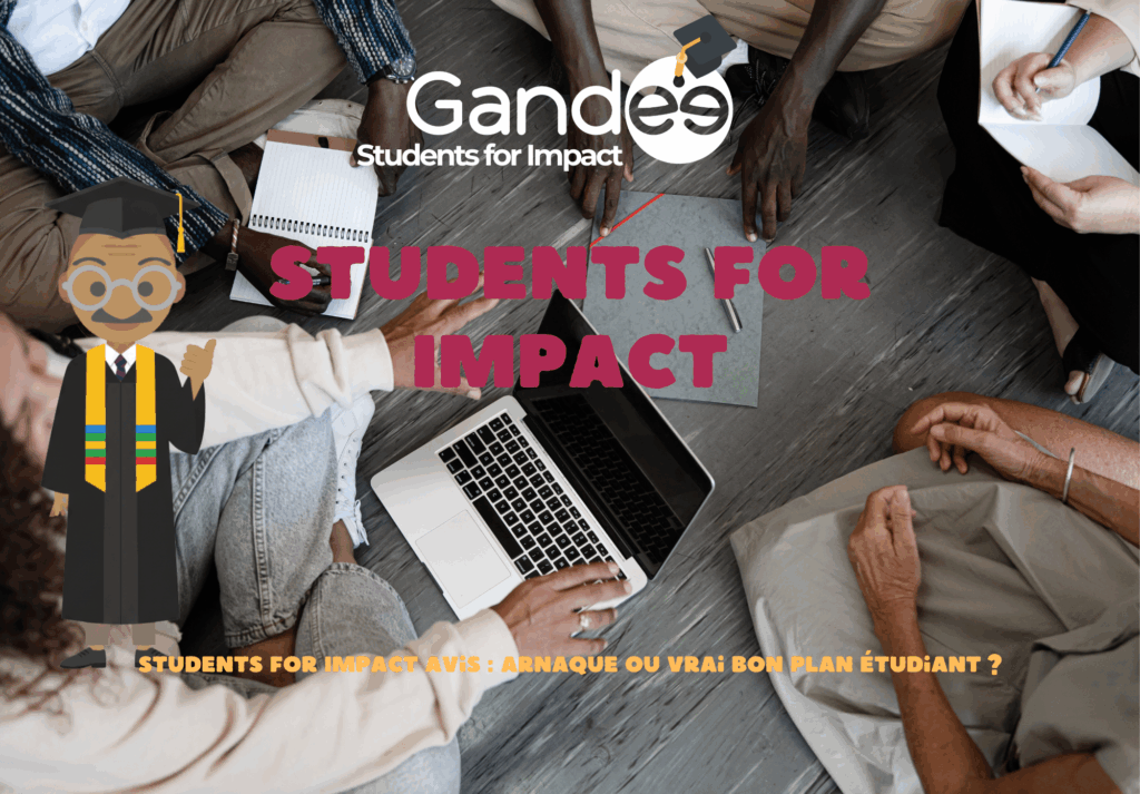 Étudiants vérifiant la fiabilité de Students for Impact sur ordinateur avec checklist de vérification transparence programme solidaire