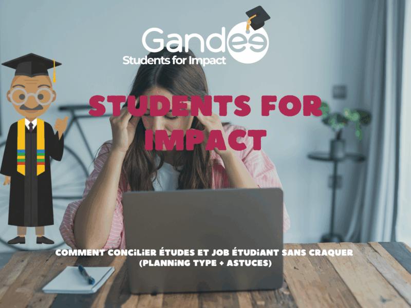 Photo d'un étudiant illustrant le thème Comment concilier études et job étudiant sans craquer (planning type + astuces) - Students for Impact by Gandee